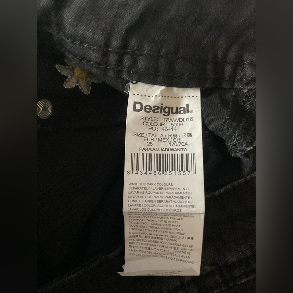 Desigual Black Pants with Gold Detailing - Picture 9 of 11